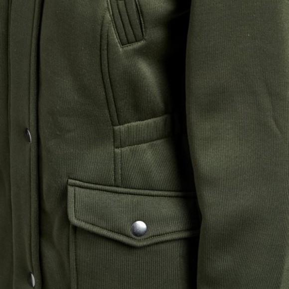 Olive Green Leopard Sherpa-Lined Hood Fleece Anorak NWTs Sz Large - Picture 6 of 8